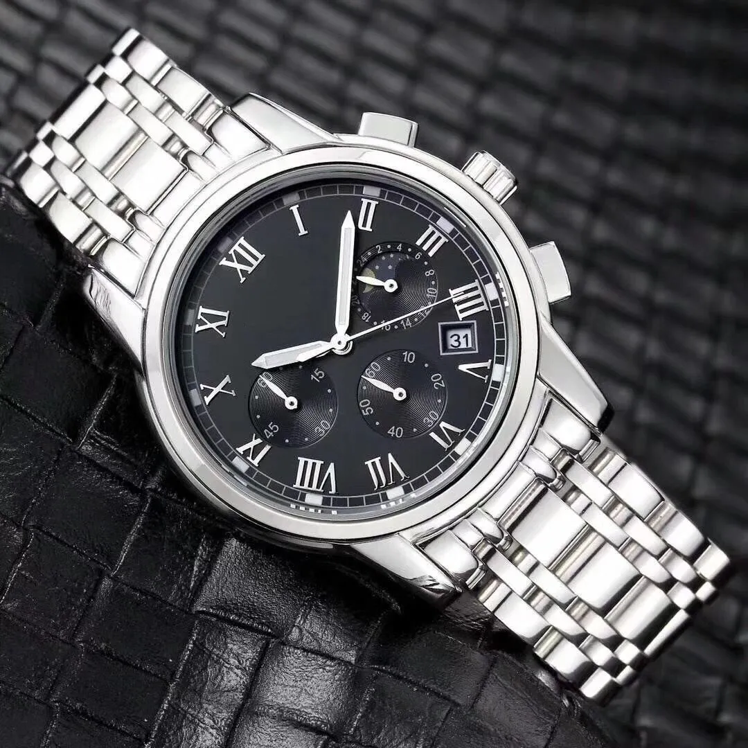 New Three Eye Steel Band Men's Mechanical Watch