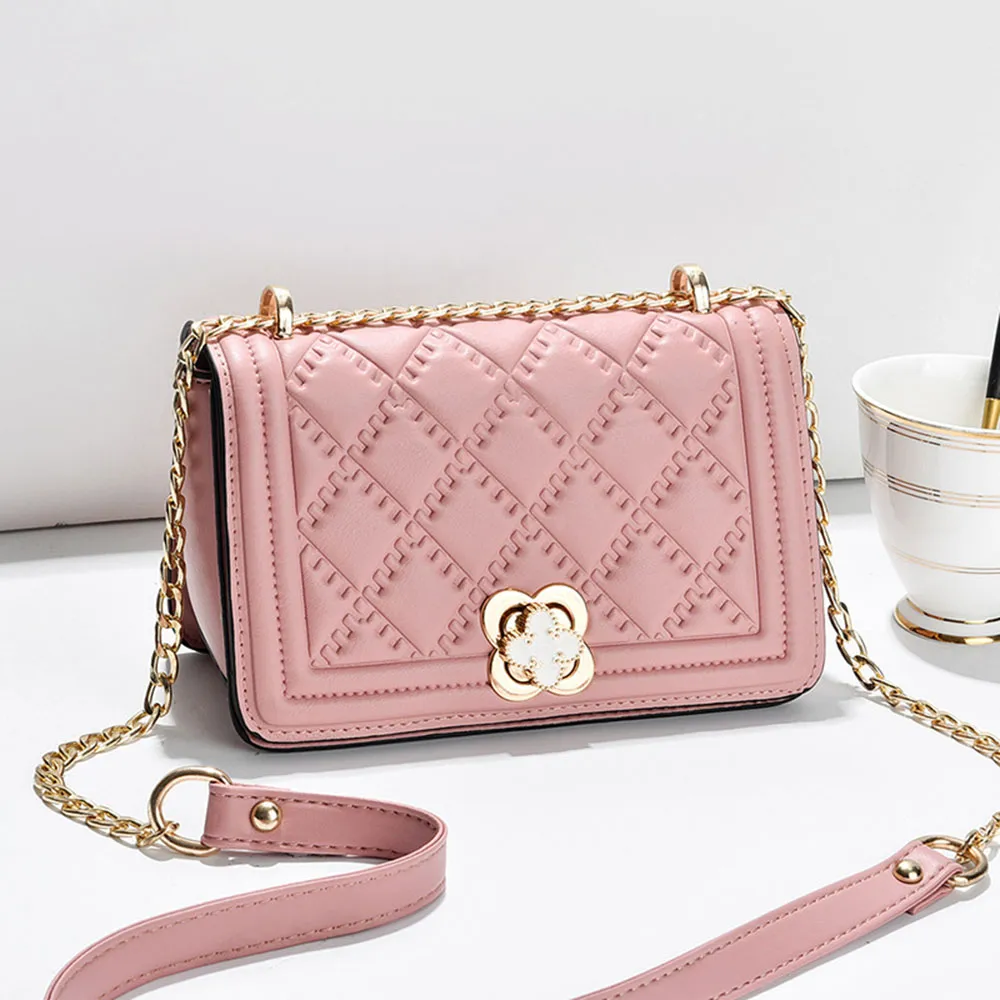 Chain PU Rectangle Crossbody Shoulder Bags