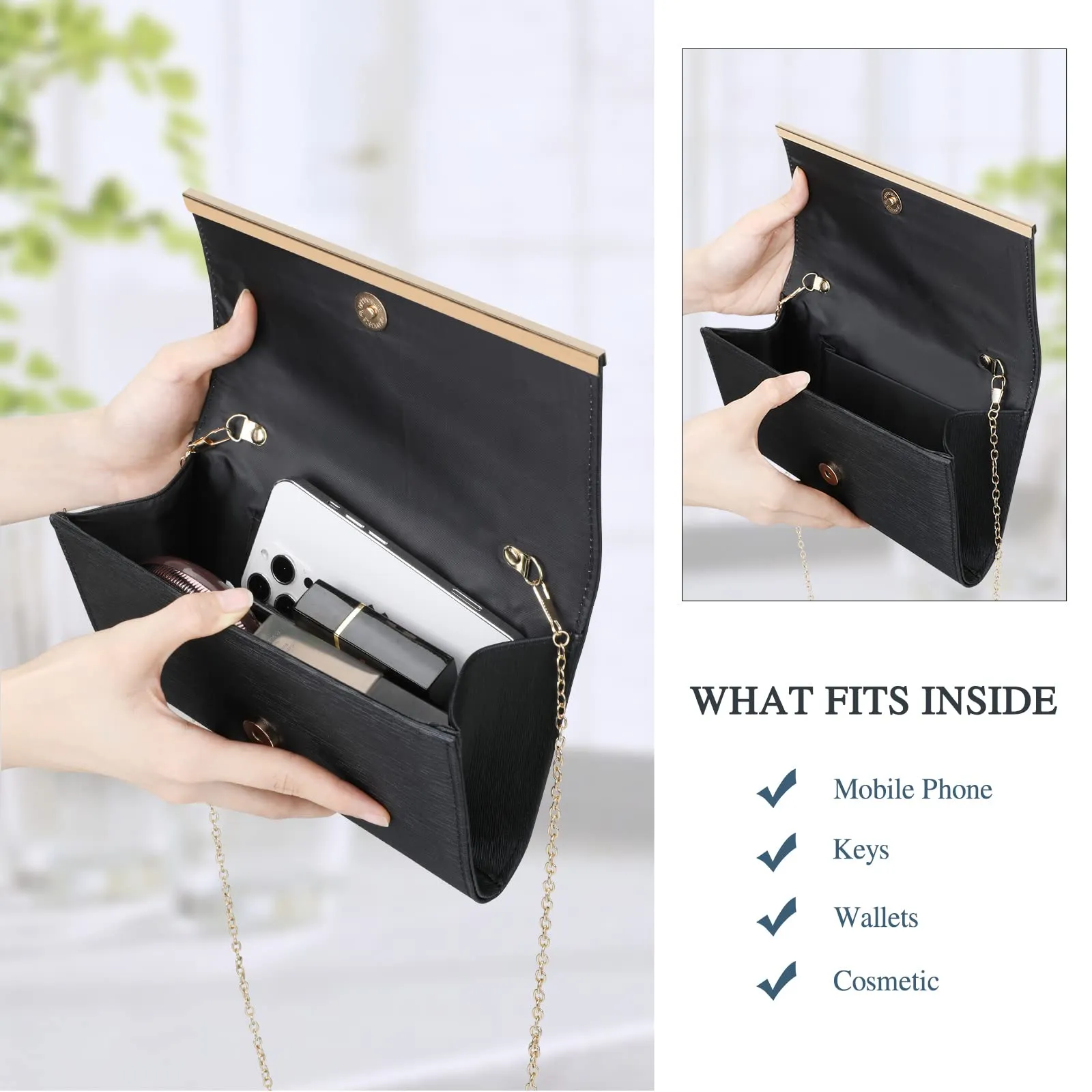 Women Clutch Bag Evening Bag Elegant Women Chain Shoulder Bag Wedding Clutch Small Bridal Purse for Wedding Cocktail