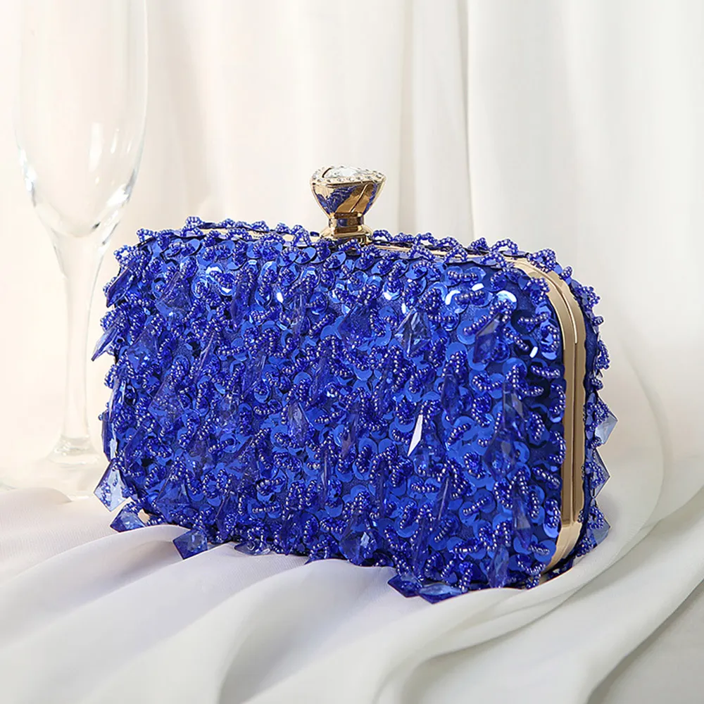 Hard Banquet Rectangle Sequins Lady's Clutches Evening Bags