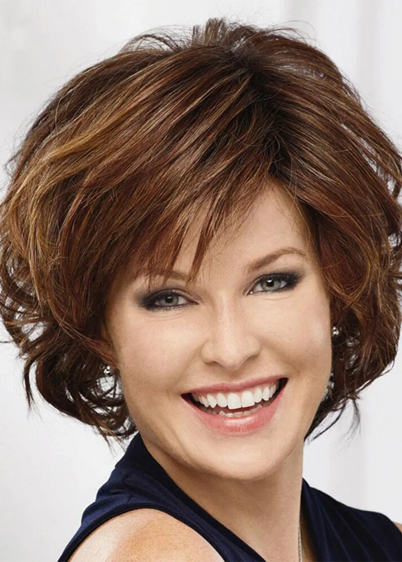 Sexy Women's Short Layered Wavy Hairstyle Synthetic Hair Capless Wigs 12Inch