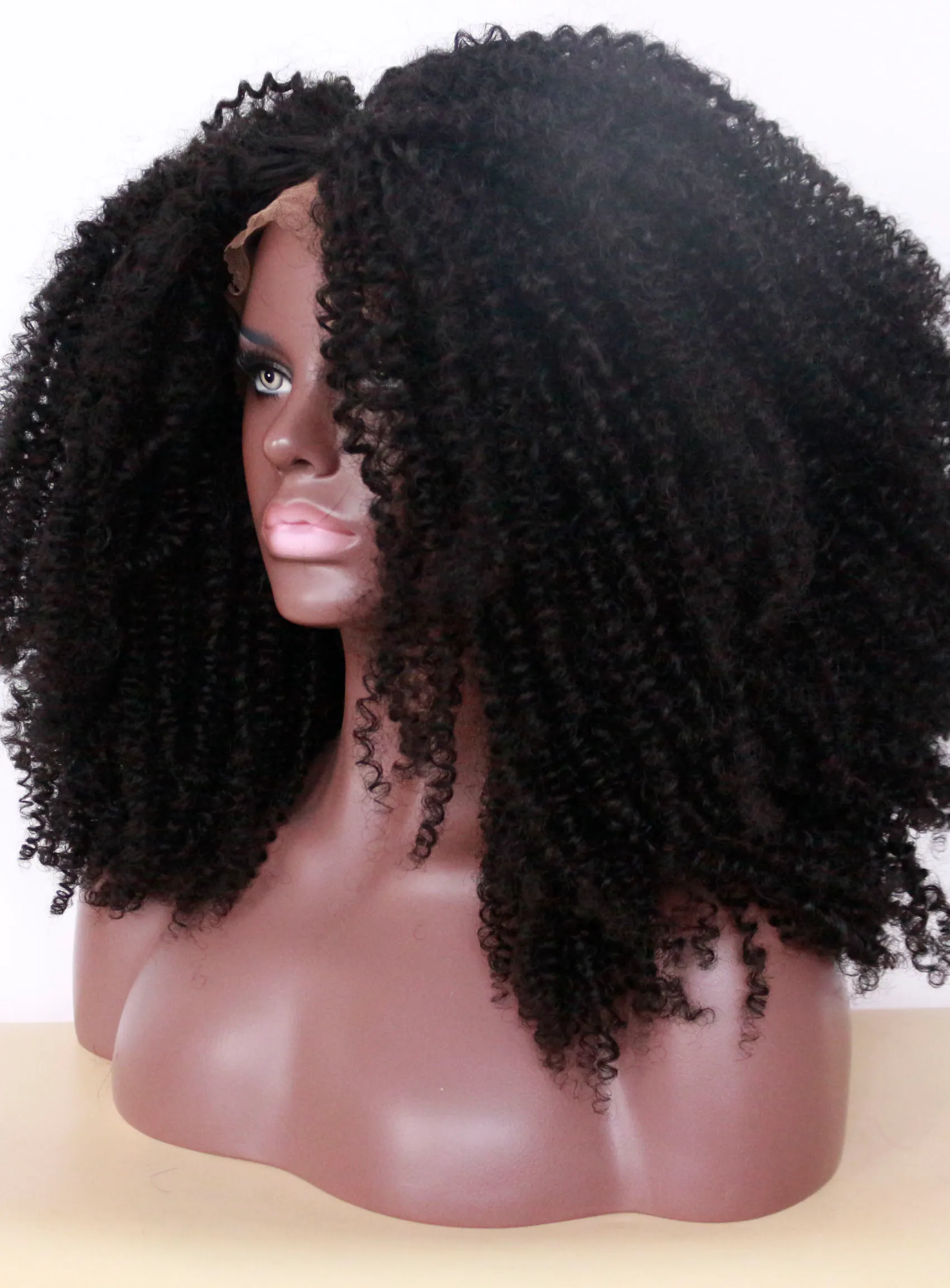 Black Women Kinky Curly Lace Front 150% Density Synthetic Wigs 14 Inches