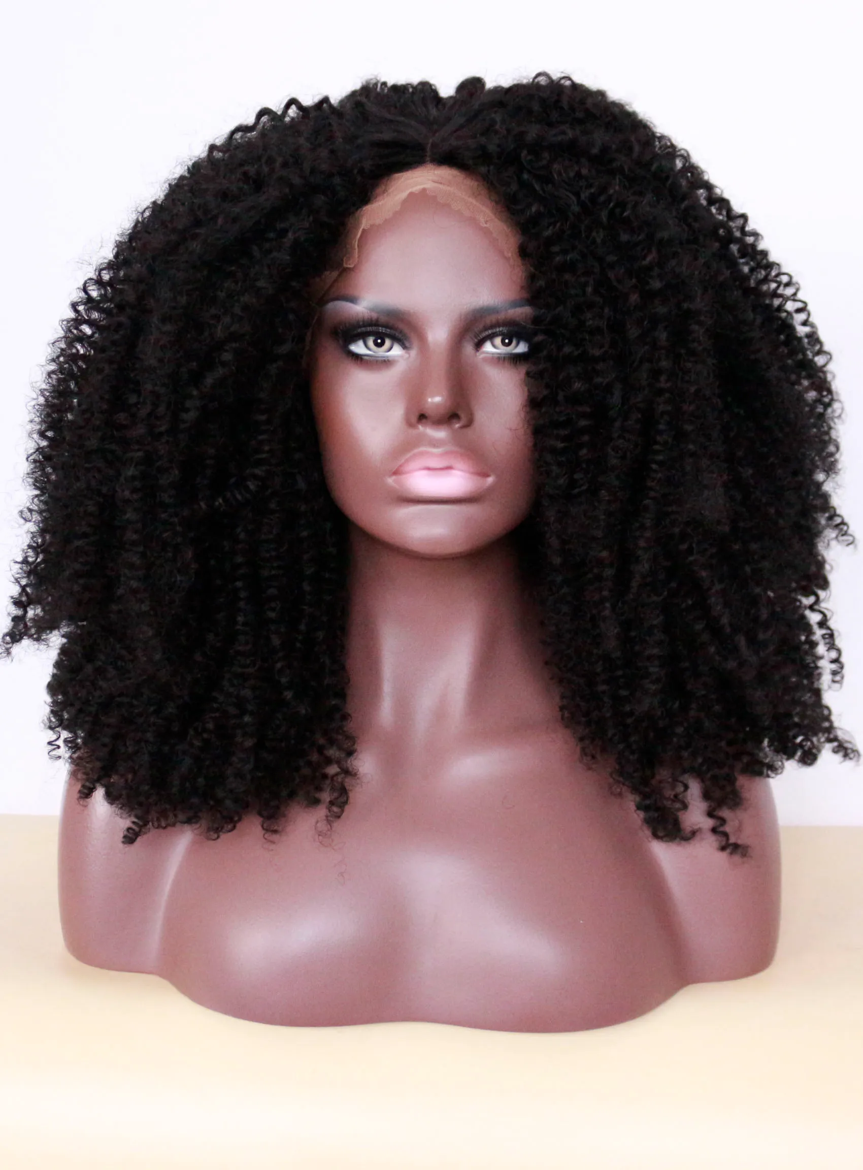 Black Women Kinky Curly Lace Front 150% Density Synthetic Wigs 14 Inches