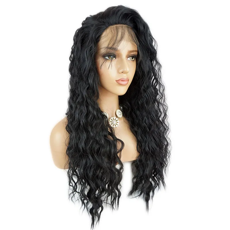 Long Sexy Loose Wave African American Synthetic Hair Lace Front Wigs 24 Inches