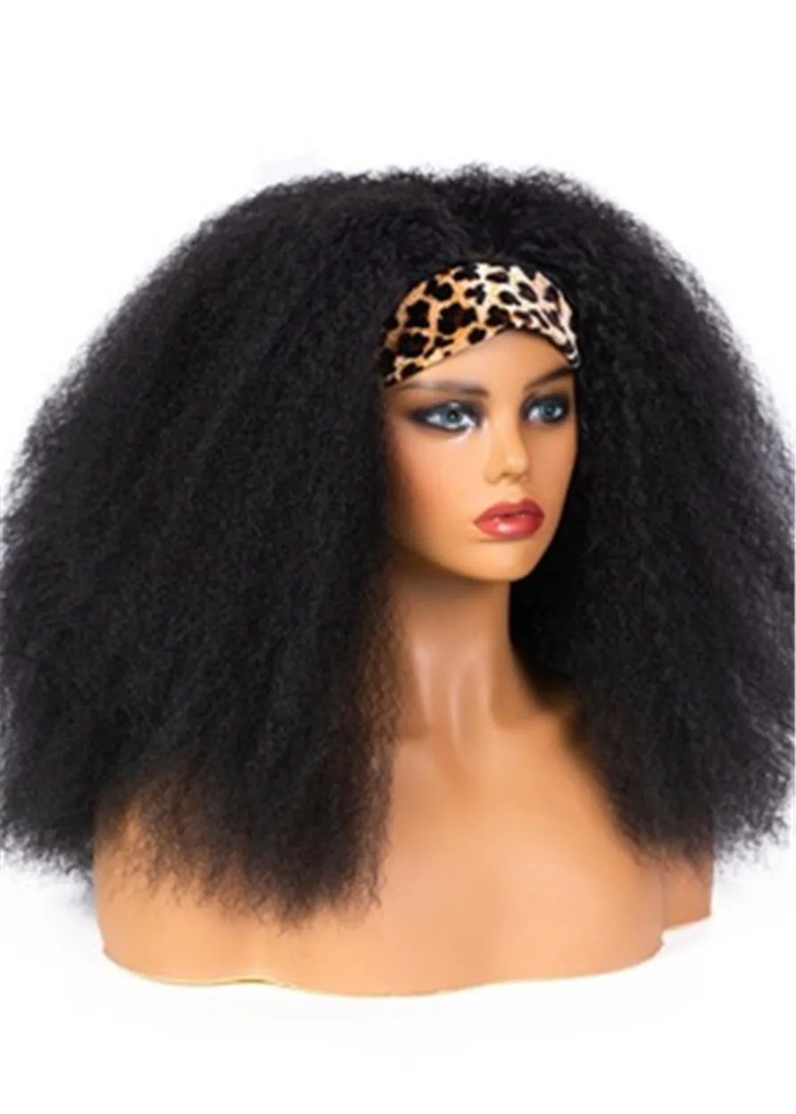 Afro Big Curly Headband Wig Synthetic Hair Capless Wig