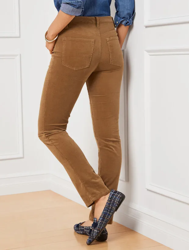 Stretch Corduroy Straight Leg Pants