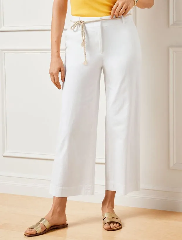 Belted Wide Crop Pants