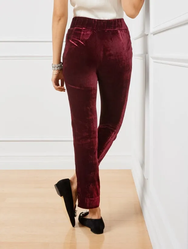 Velvet Tapered Ankle Pants