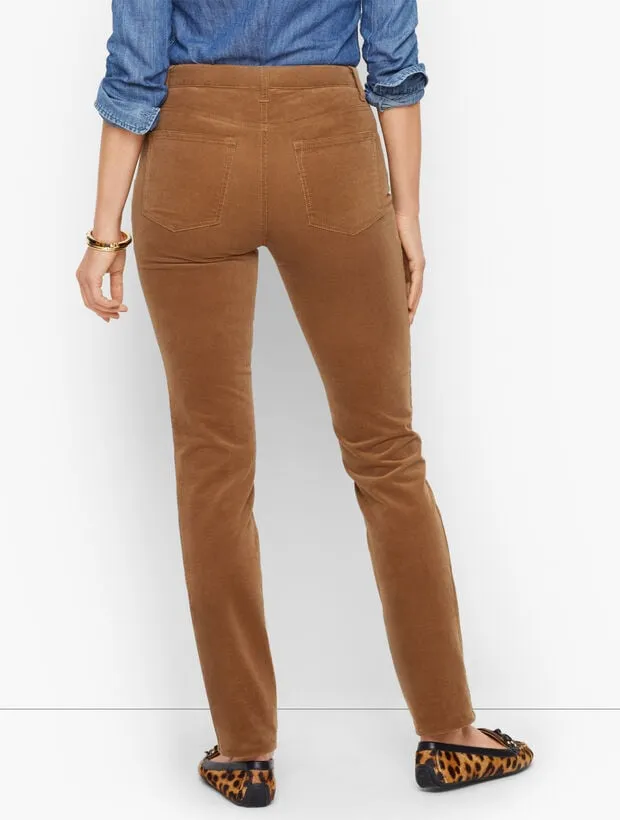 Stretch Corduroy Straight Leg Pants