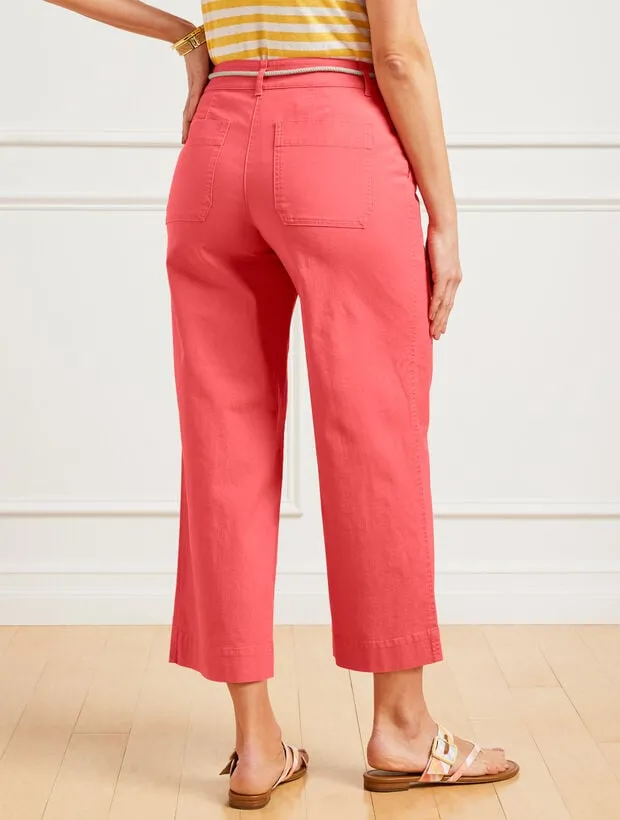 Belted Wide Crop Pants