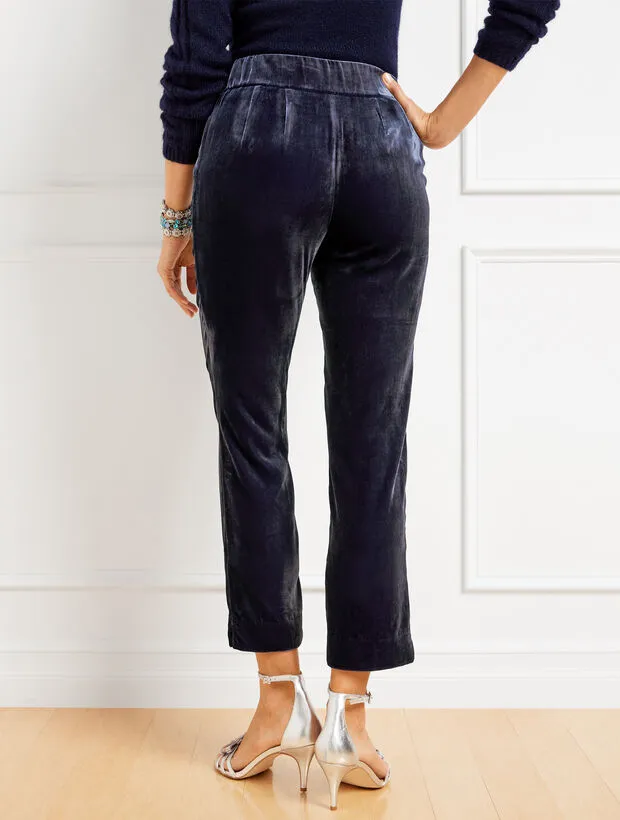 Velvet Tapered Ankle Pants