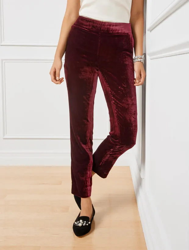 Velvet Tapered Ankle Pants