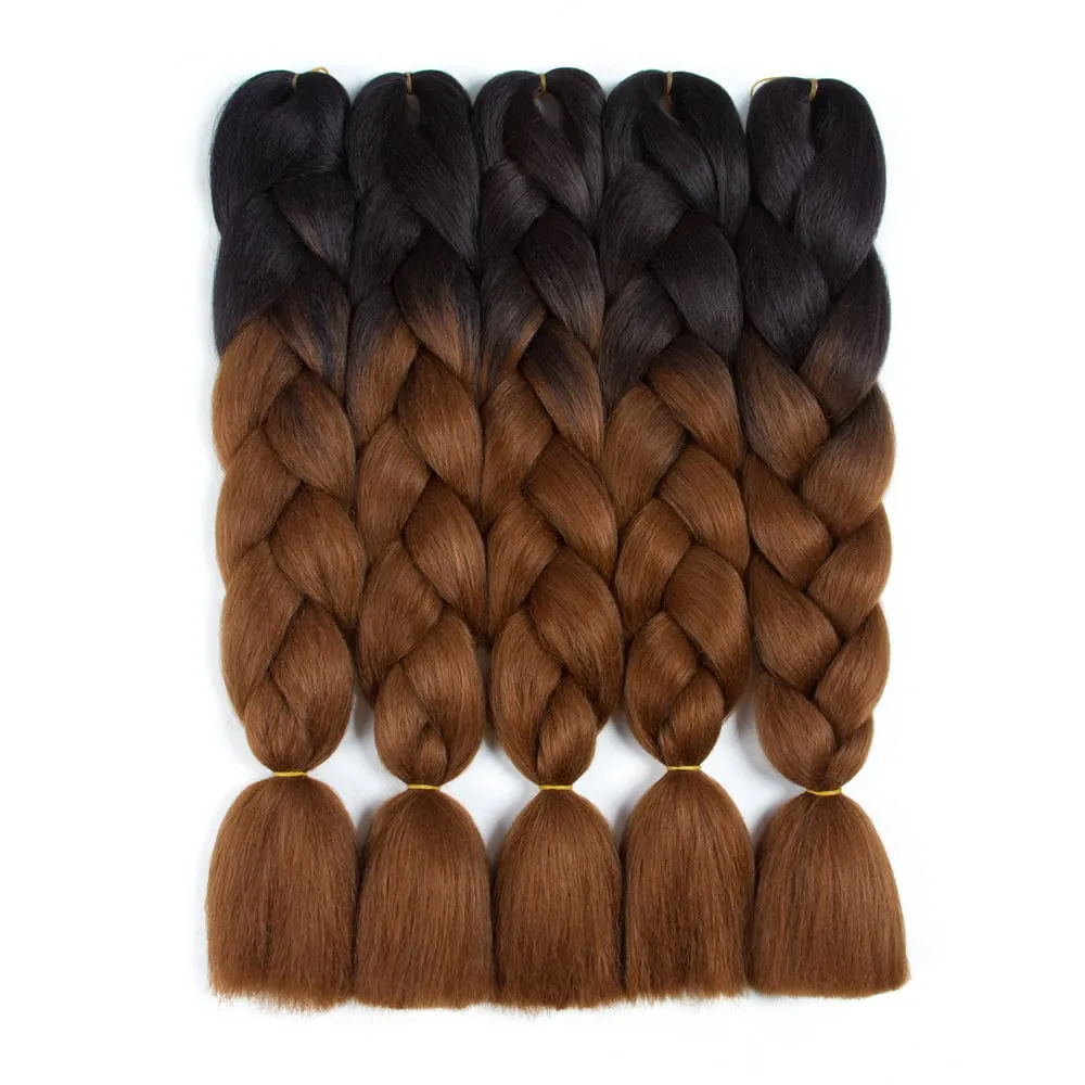 Ombre Synthetic Kanekalon Braiding Hair Crochet Braids False Hair Extensions