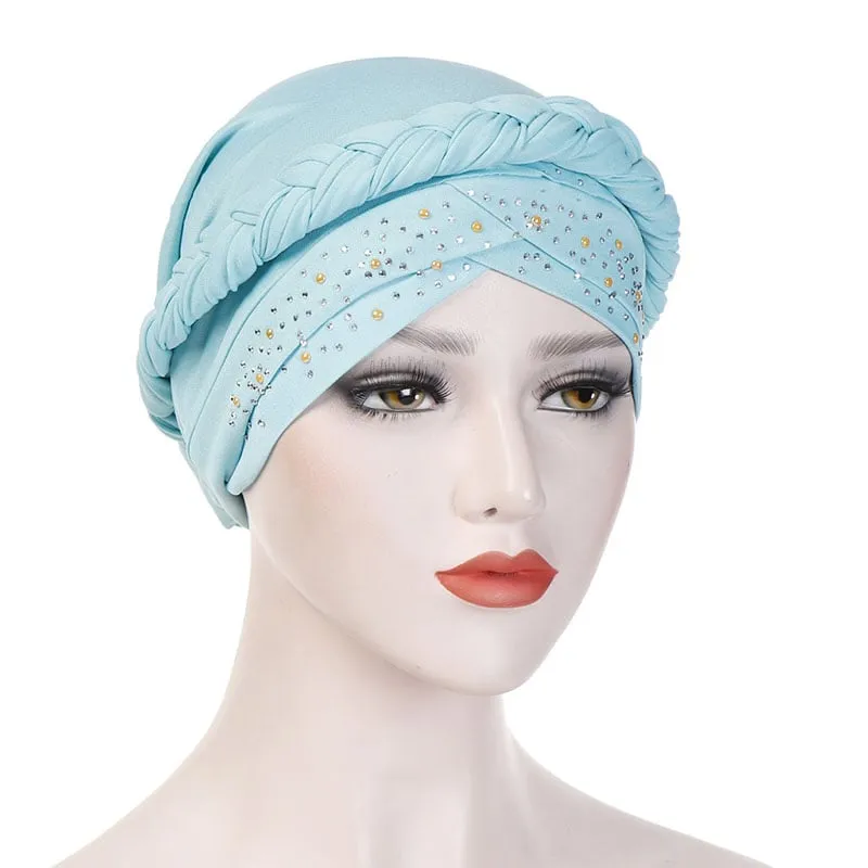 Paillette Pure Colour Turban For Women