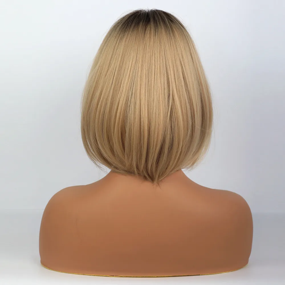 Medium Bob Style Synthetic Hair Natural Straight Wig 14 Inches