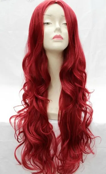 New Fashion Amazing Super Long Wavy Red Wig for Cosplay