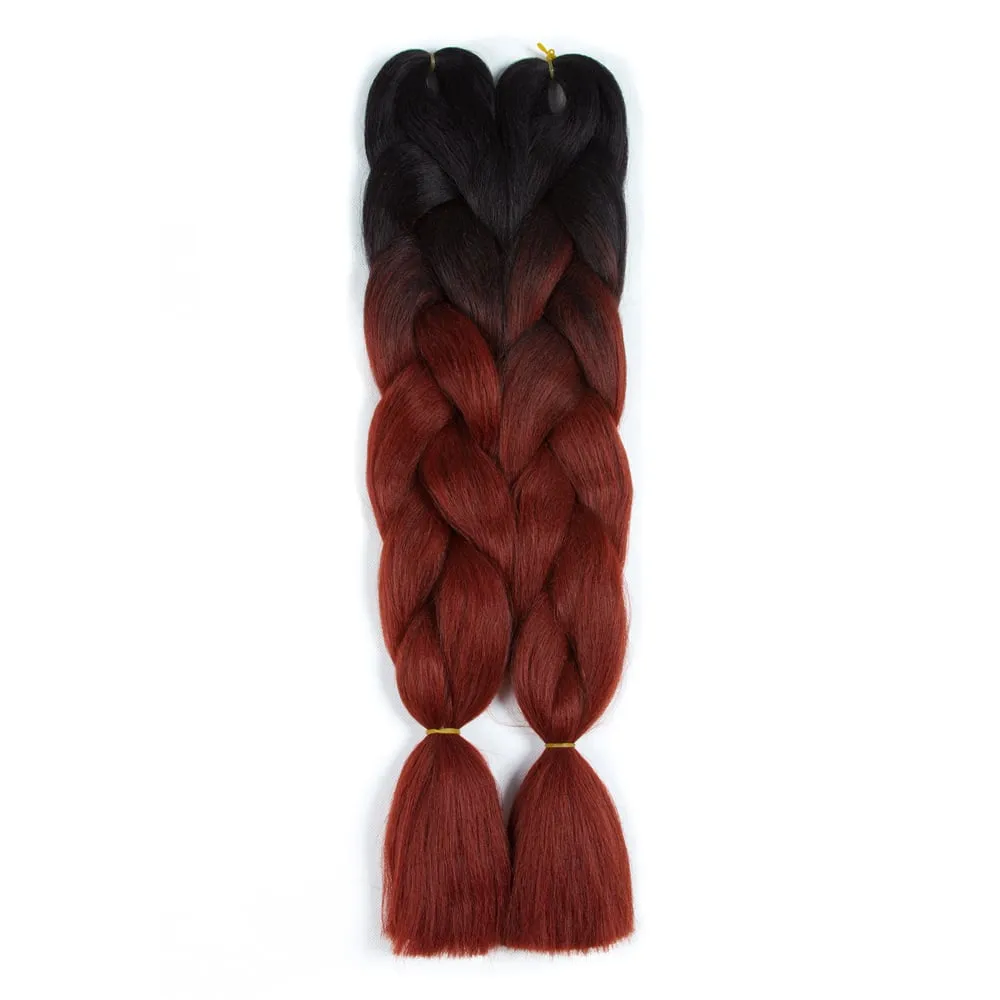 Ombre Synthetic Kanekalon Braiding Hair Crochet Braids False Hair Extensions