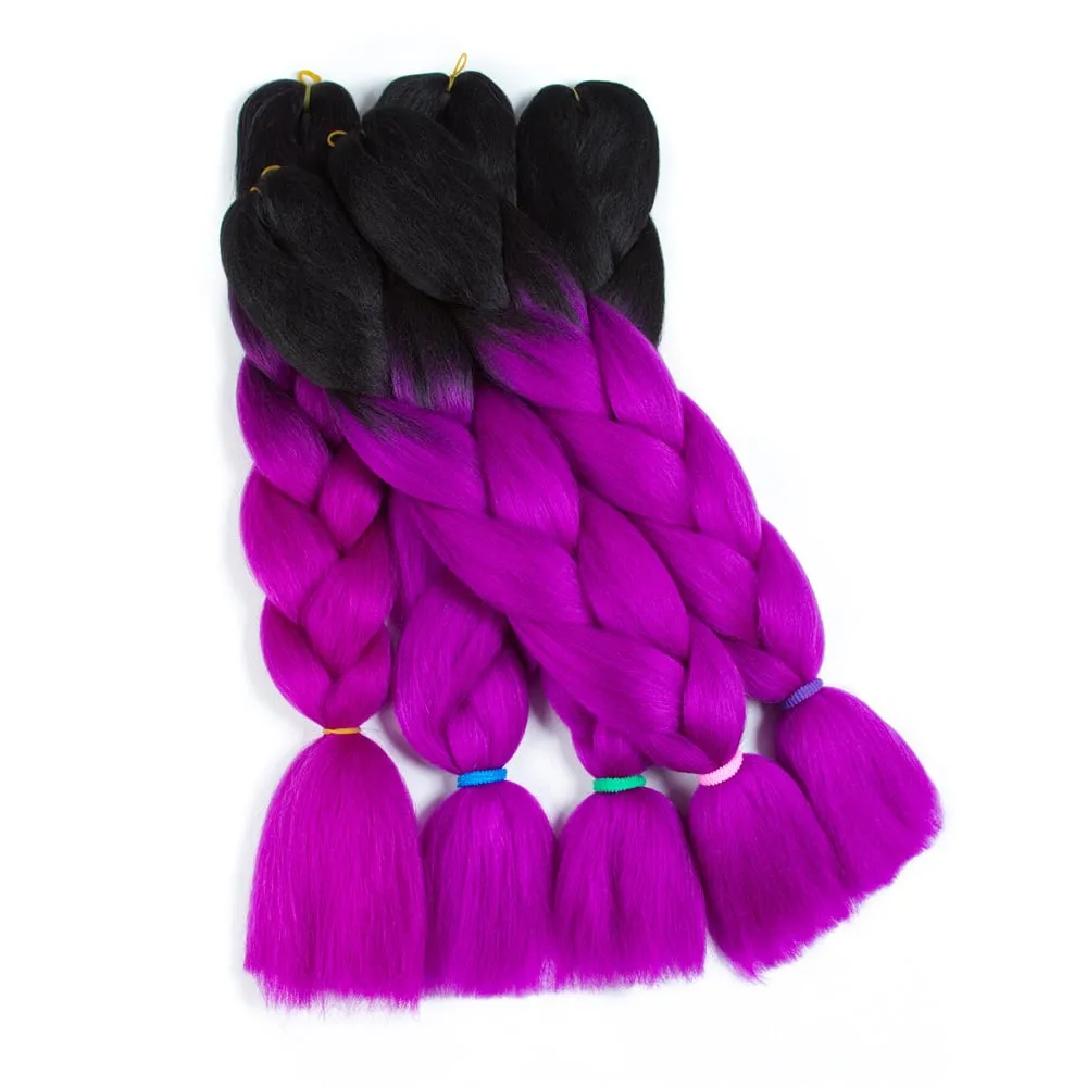 Ombre Synthetic Kanekalon Braiding Hair Crochet Braids False Hair Extensions