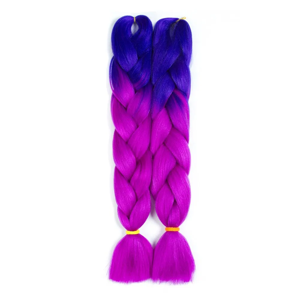 Ombre Synthetic Kanekalon Braiding Hair Crochet Braids False Hair Extensions