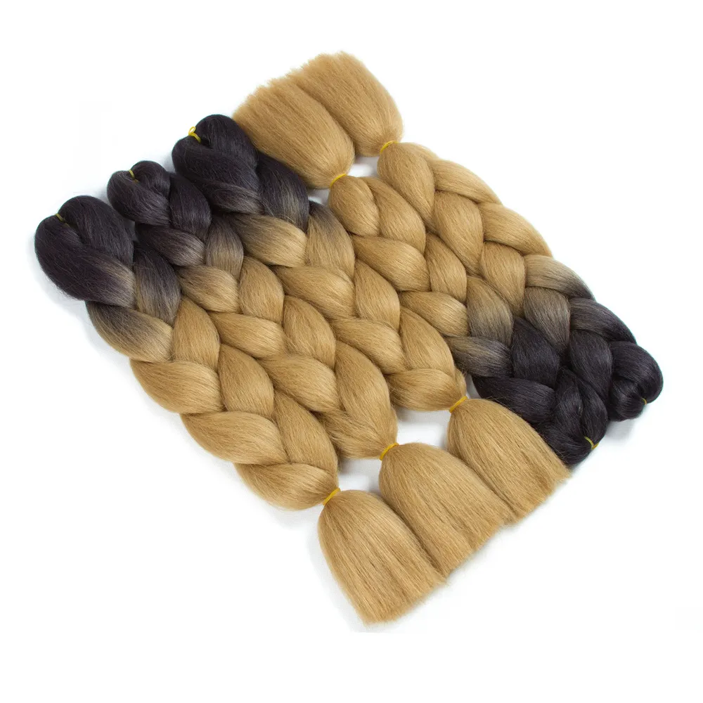 Ombre Synthetic Kanekalon Braiding Hair Crochet Braids False Hair Extensions