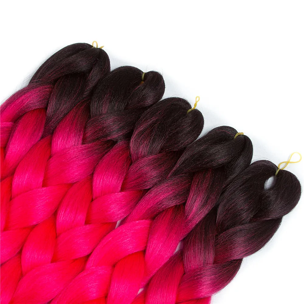 Ombre Synthetic Kanekalon Braiding Hair Crochet Braids False Hair Extensions