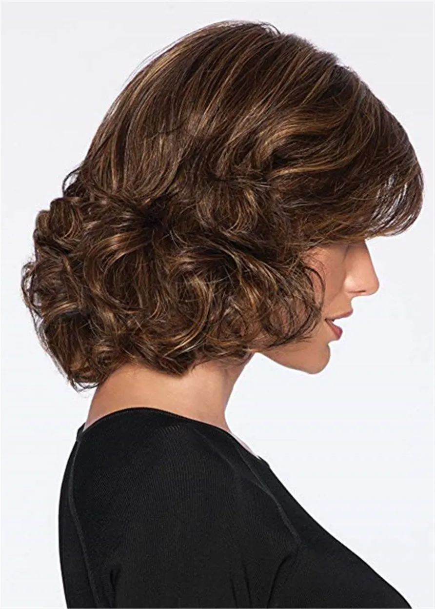 Short Bob Cut Wavy Synthetic Hair Capless Wig