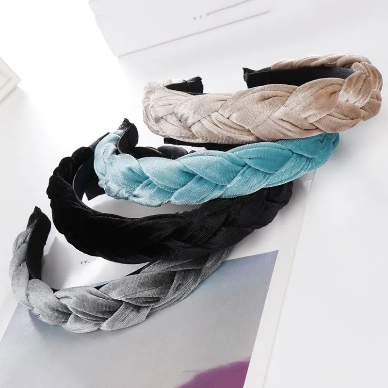 Velvet Knit Hair Band Pure Color Hair Accessories