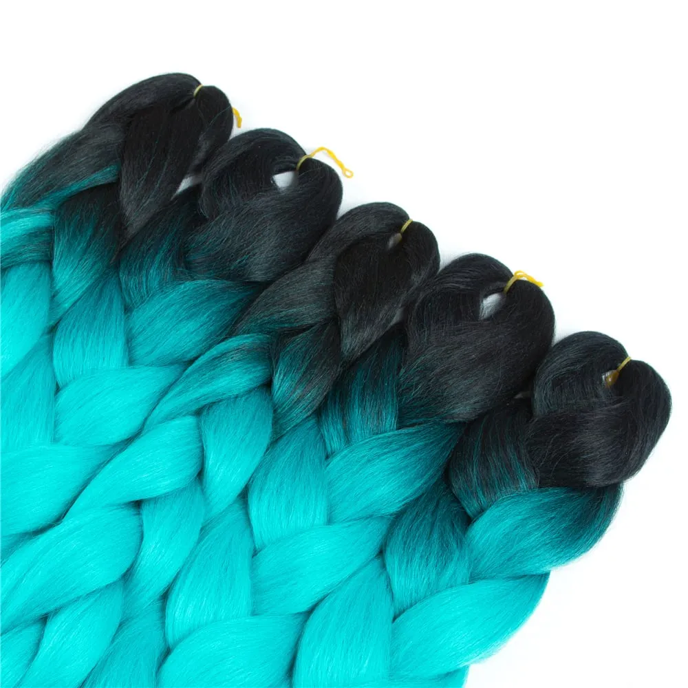 Ombre Synthetic Kanekalon Braiding Hair Crochet Braids False Hair Extensions