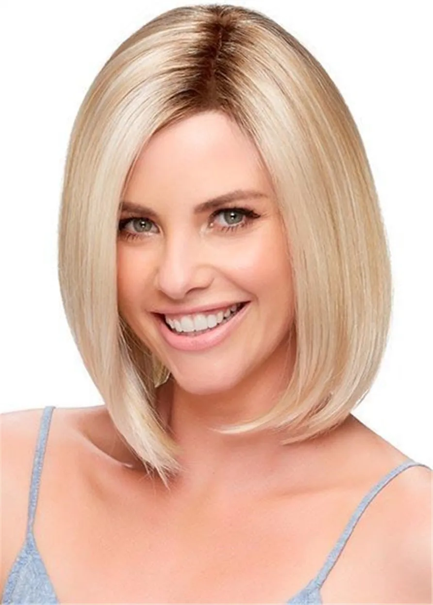 Straight Bob Medium Synthetic Hair Capless Wigs 10 Inches