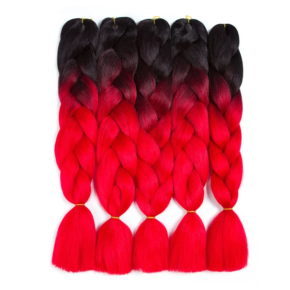 Ombre Synthetic Kanekalon Braiding Hair Crochet Braids False Hair Extensions