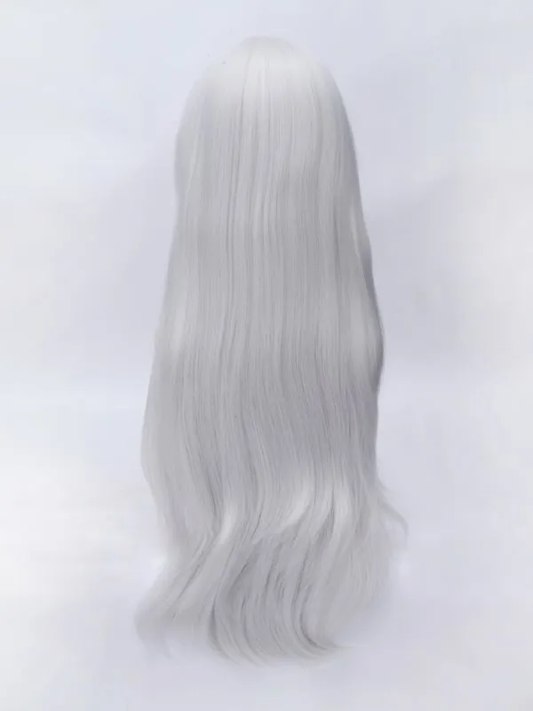 Cosplay Long Layered Wavy Silver Wig 28 Inches