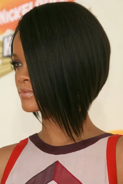 Rihanna Bob Haircut Lace Wig 10 Inches Silky Straight 100% Human Hair Wig