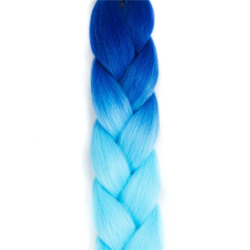 Ombre Synthetic Kanekalon Braiding Hair Crochet Braids False Hair Extensions