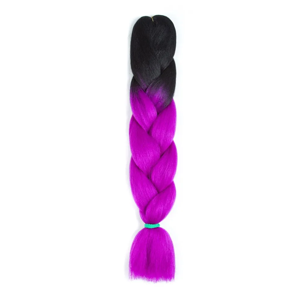 Ombre Synthetic Kanekalon Braiding Hair Crochet Braids False Hair Extensions