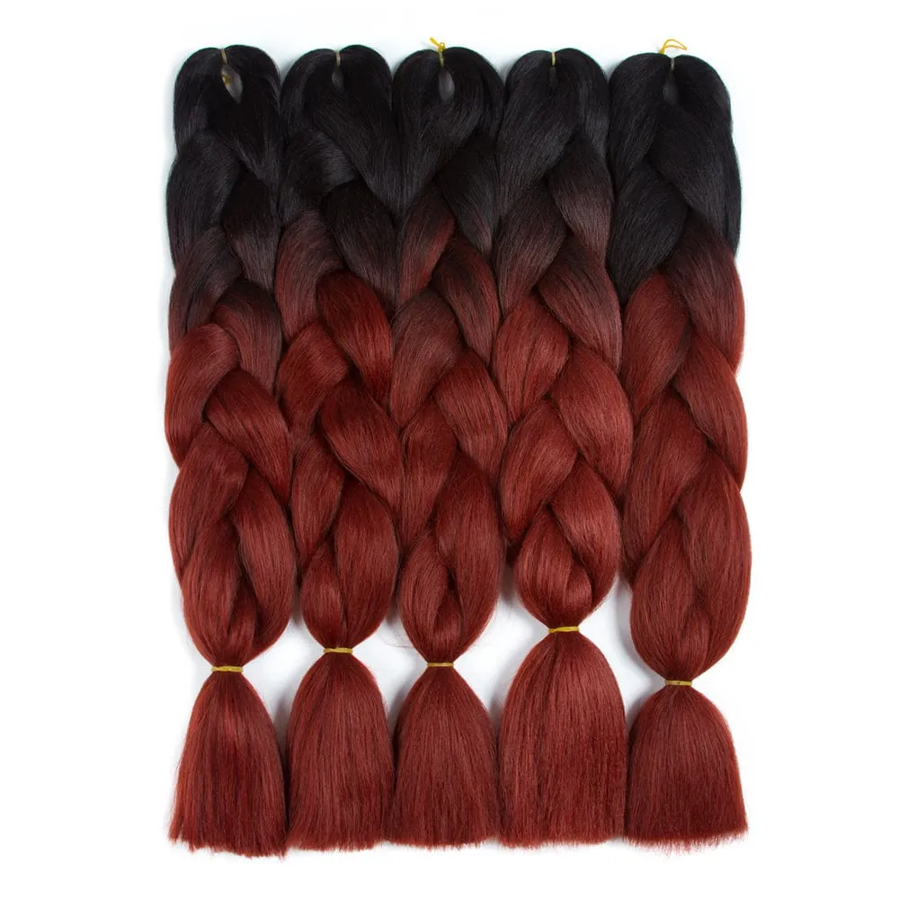 Ombre Synthetic Kanekalon Braiding Hair Crochet Braids False Hair Extensions