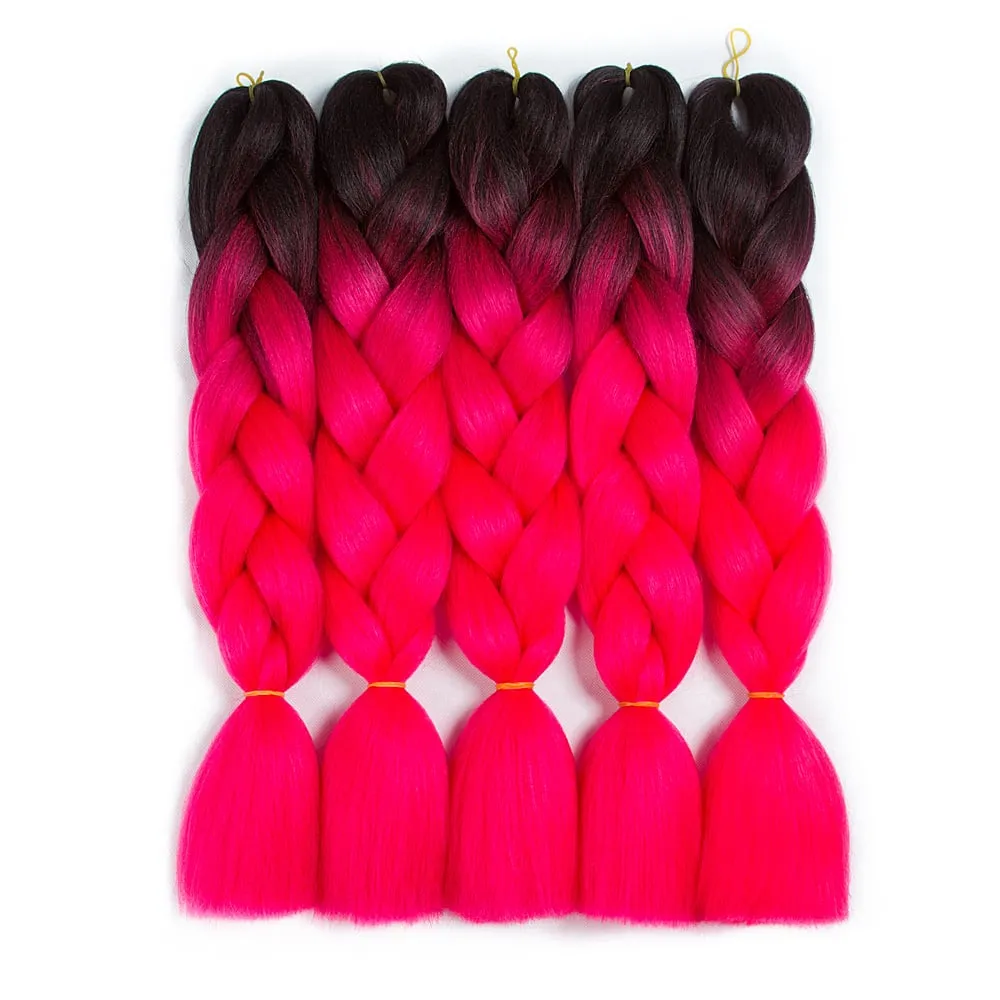 Ombre Synthetic Kanekalon Braiding Hair Crochet Braids False Hair Extensions