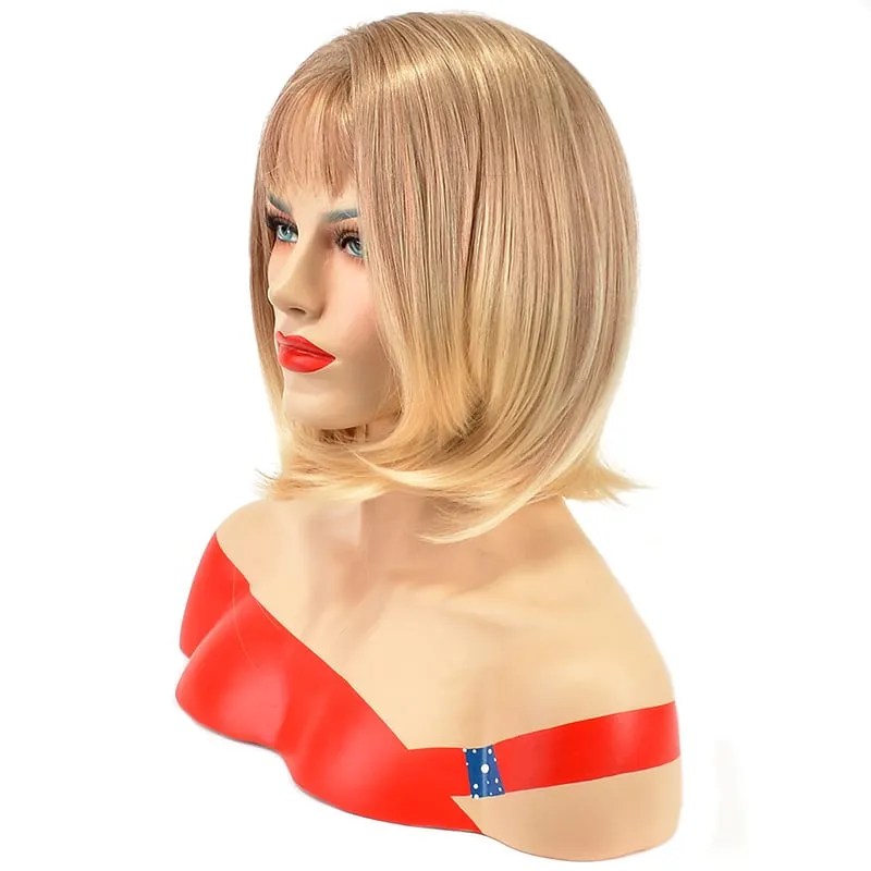 Straight Bob Medium Straight Capless 12 Inches Synthetic Capless Wigs