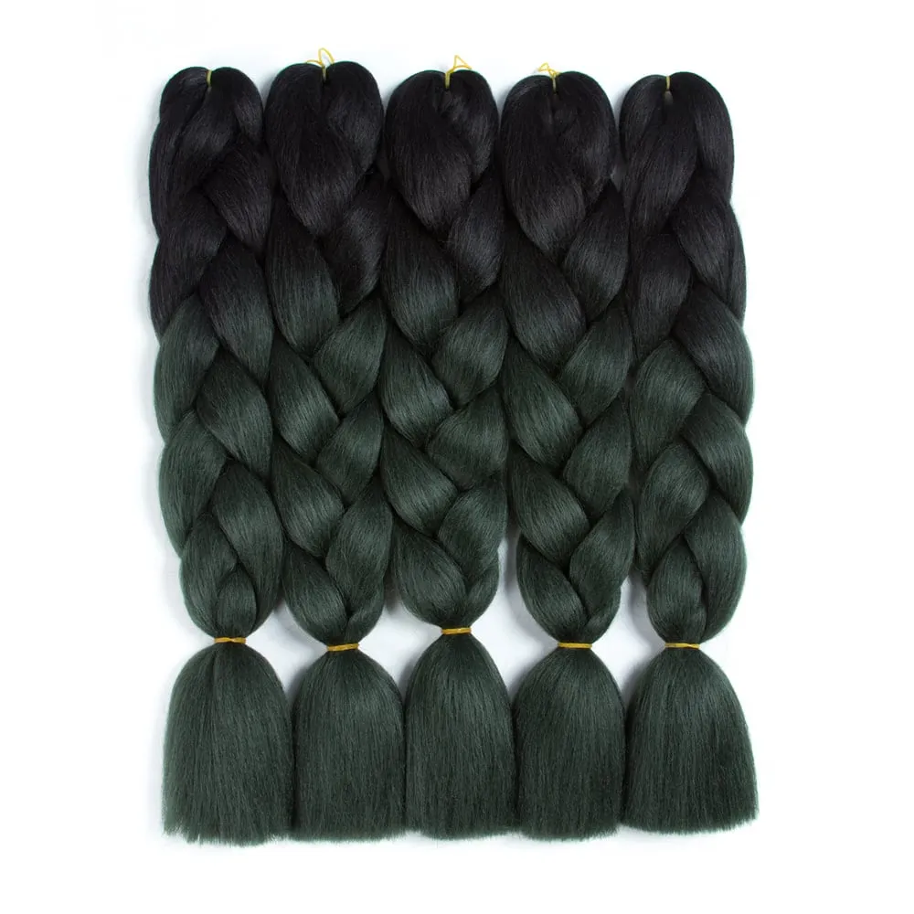 Ombre Synthetic Kanekalon Braiding Hair Crochet Braids False Hair Extensions