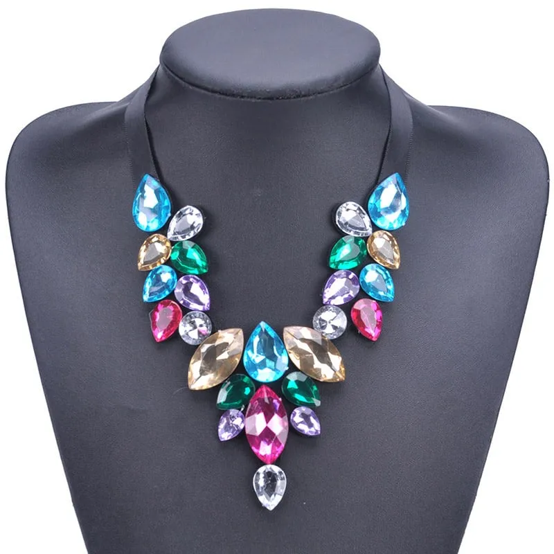 Fashion Womens Chain Statement Chunky Collar Pendant Choker Bib Necklace Jewelry