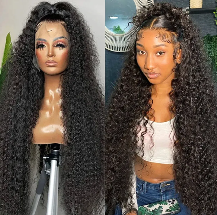 13x4 HD Glueless Lace Front Wig Curly Human Hair Wigs 30 Inch Long Curly Wig