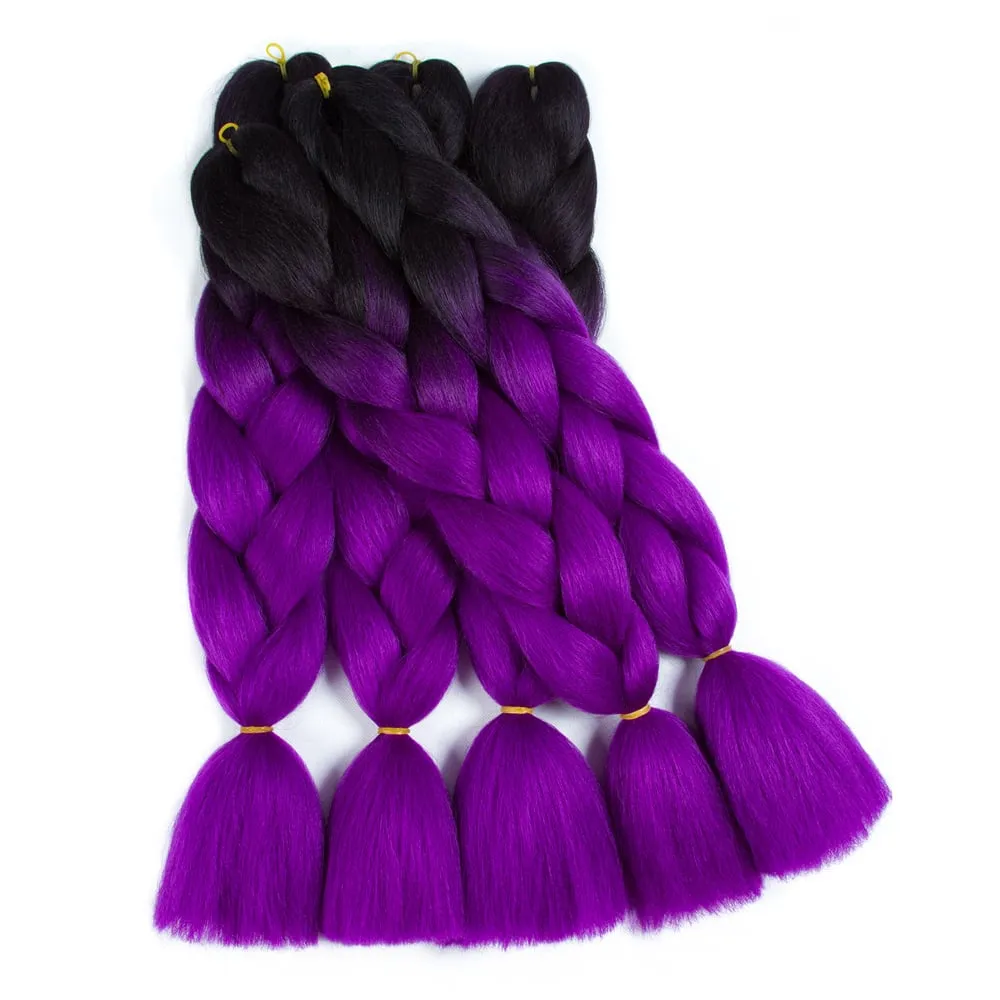 Ombre Synthetic Kanekalon Braiding Hair Crochet Braids False Hair Extensions