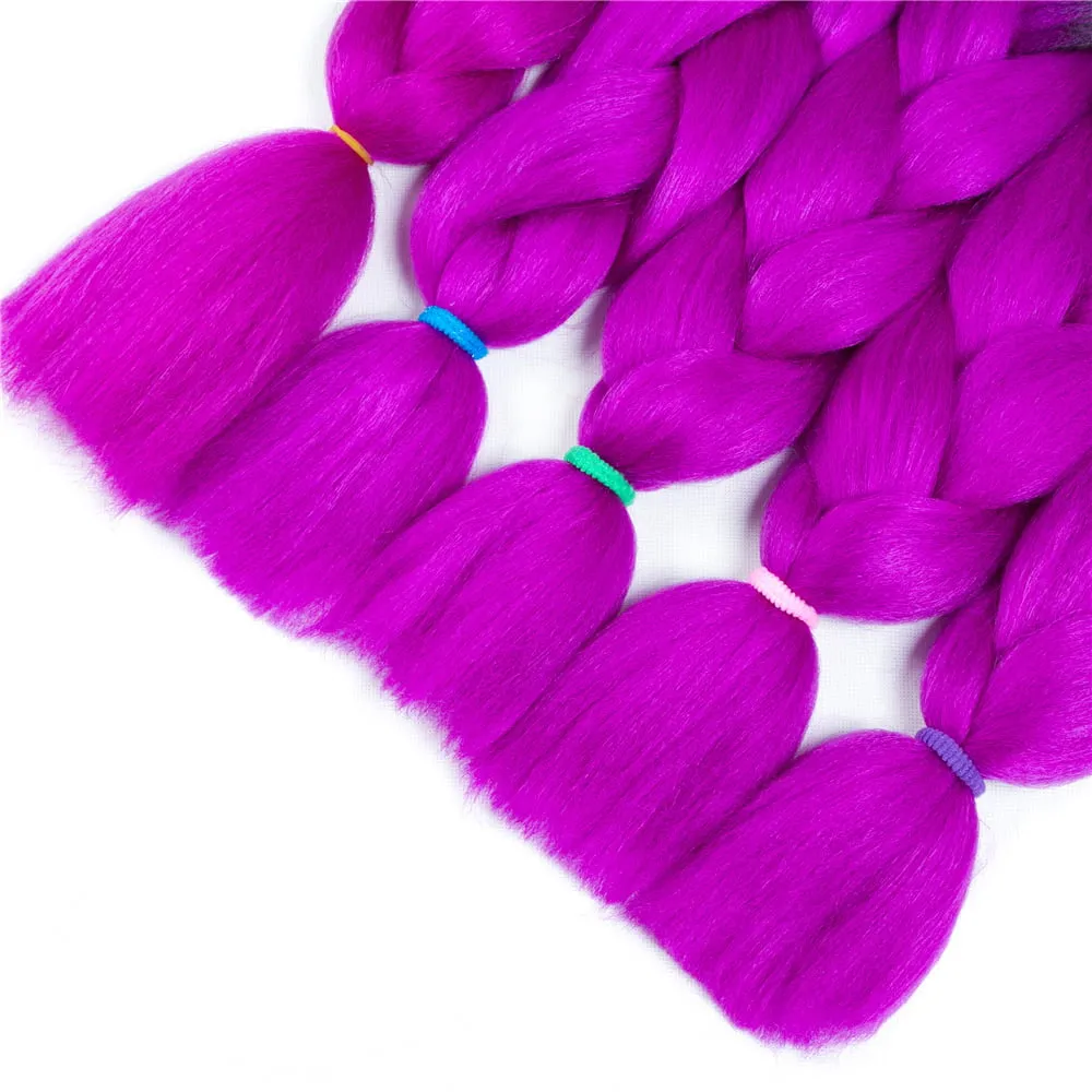 Ombre Synthetic Kanekalon Braiding Hair Crochet Braids False Hair Extensions