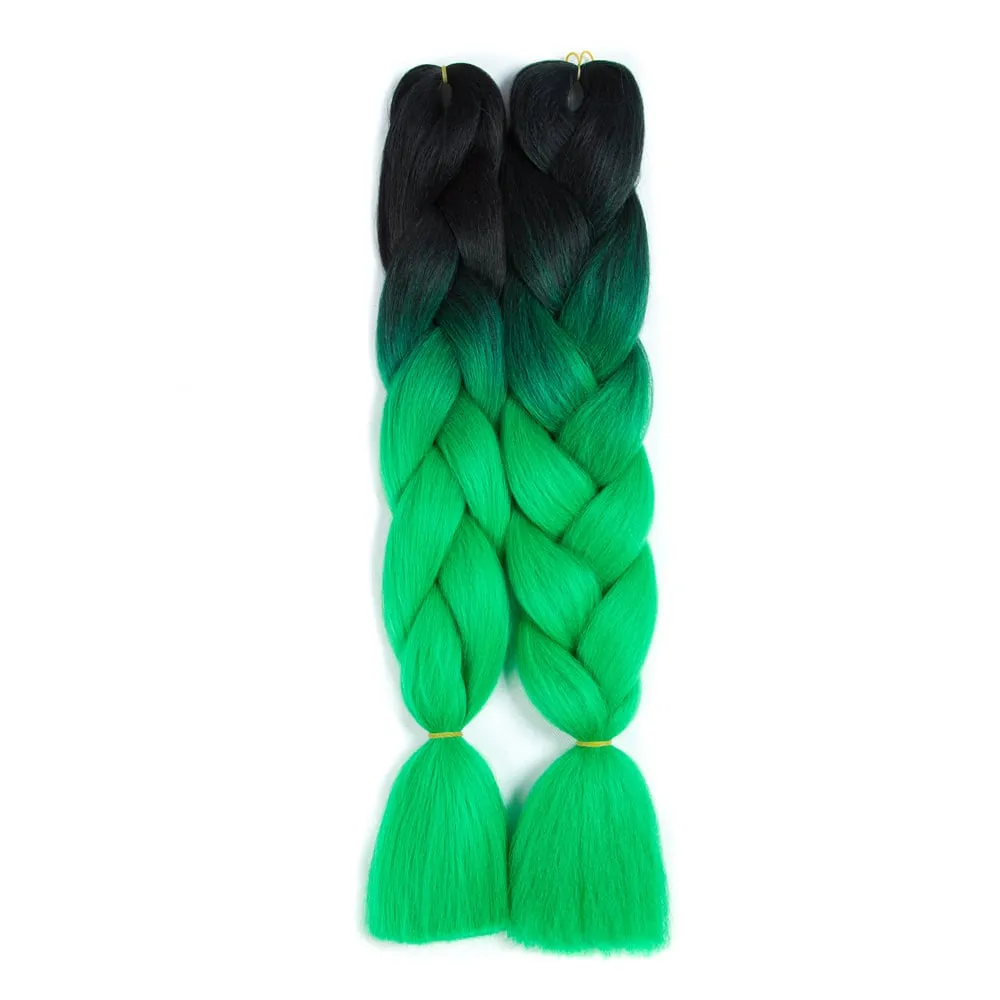 Ombre Synthetic Kanekalon Braiding Hair Crochet Braids False Hair Extensions