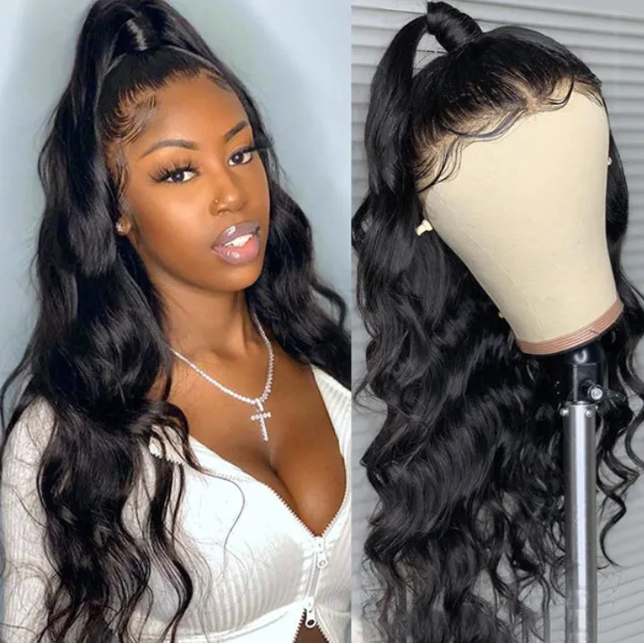 HD Full Lace Wig Body Wave Human Hair Wigs Transparent Lace Front Wigs Pre Plucked