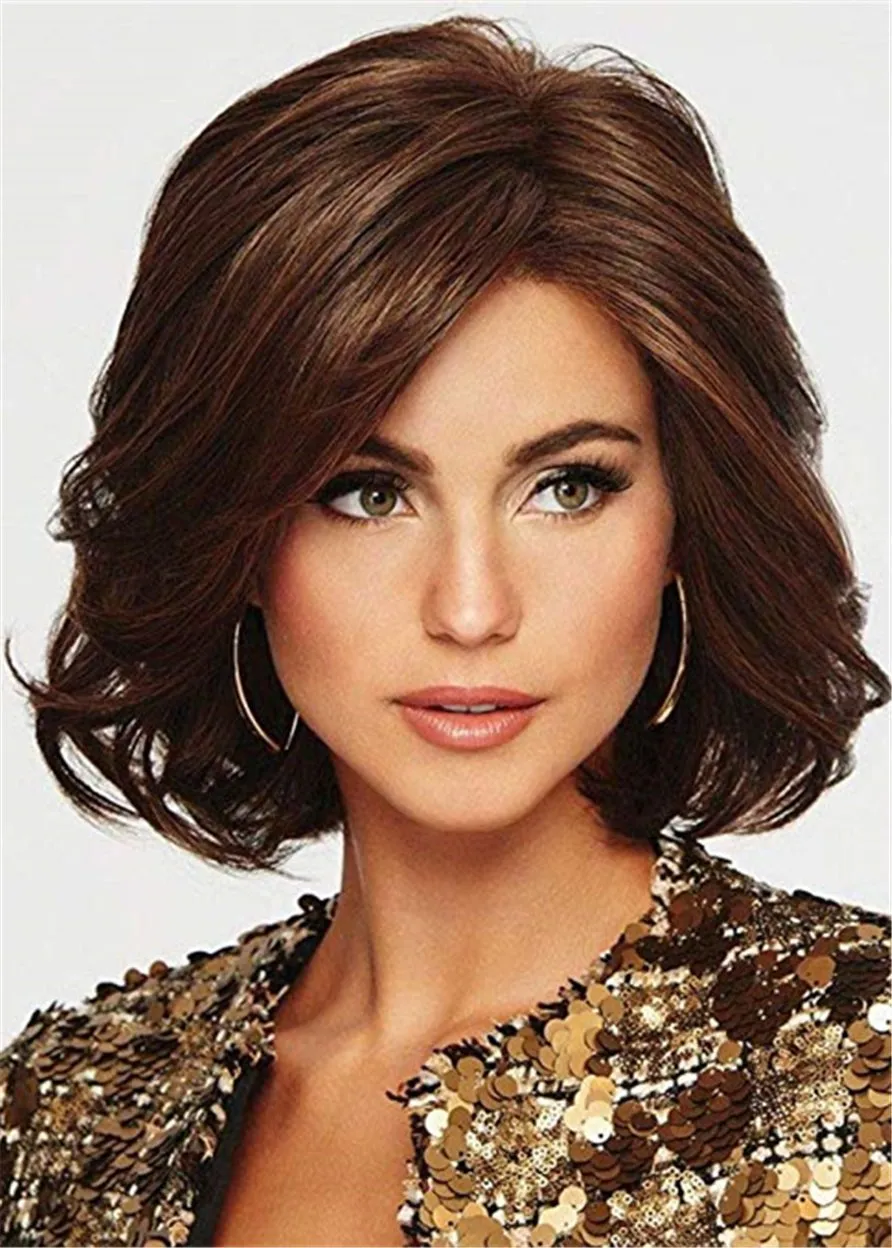 Mid Length Bob Type Synthetic Hair Capless Wig