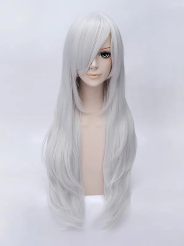 Cosplay Long Layered Wavy Silver Wig 28 Inches