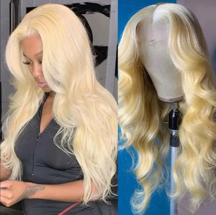 30 Inch Blonde Body Wave Glueless HD Lace Front Wig 613 Transparent Frontal Wig 13x4 Human Hair Wigs