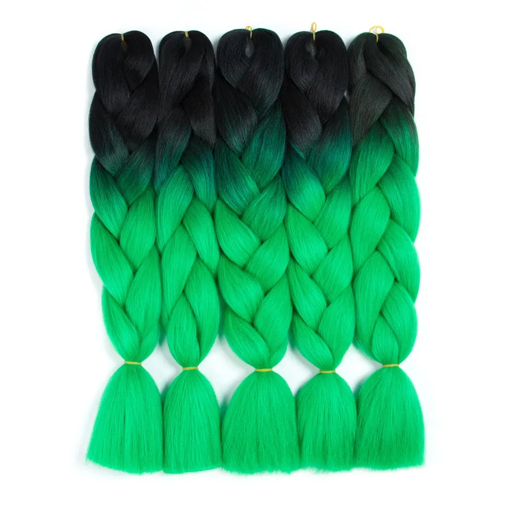 Ombre Synthetic Kanekalon Braiding Hair Crochet Braids False Hair Extensions