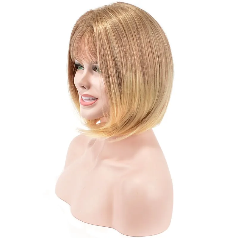 Straight Bob Medium Straight Capless 12 Inches Synthetic Capless Wigs