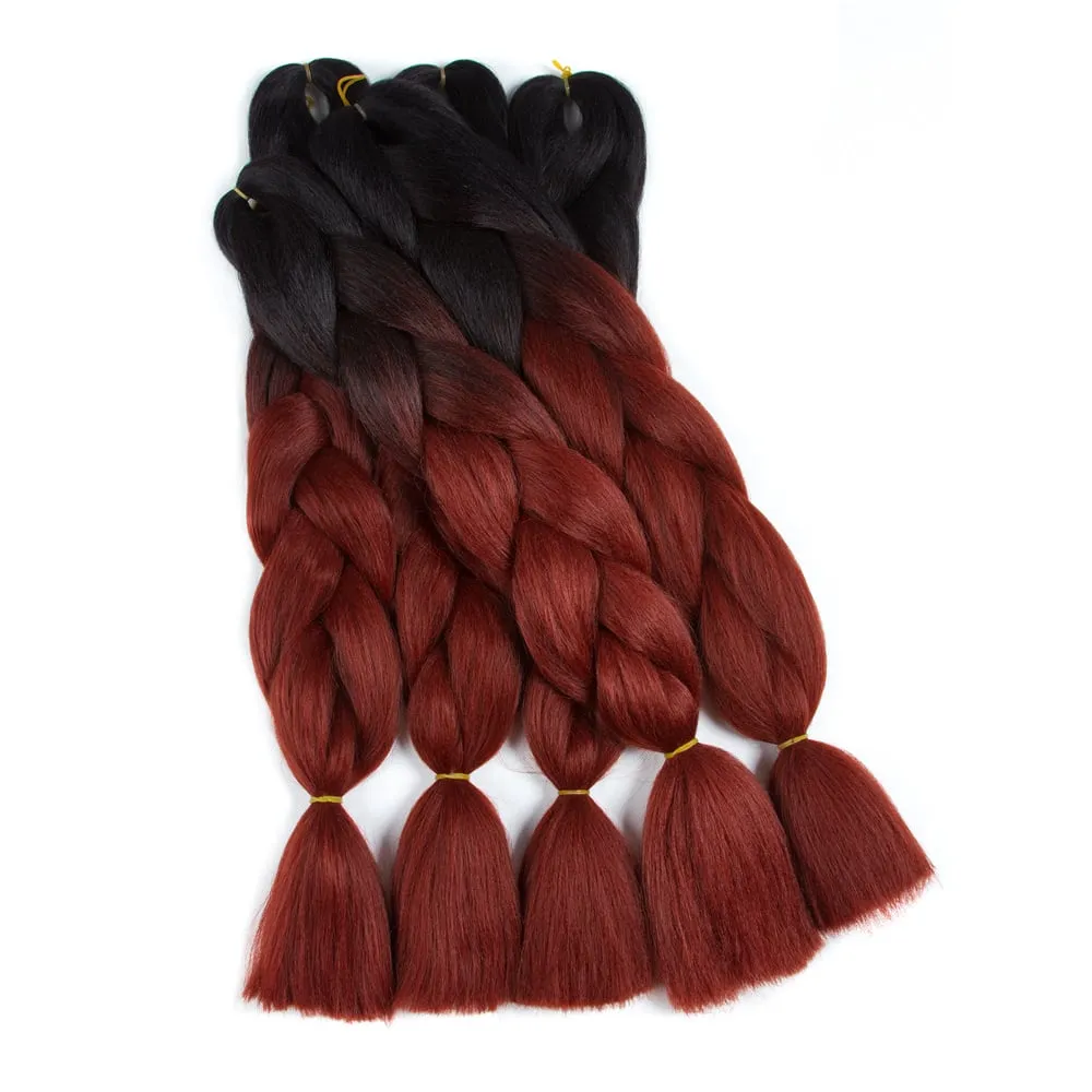 Ombre Synthetic Kanekalon Braiding Hair Crochet Braids False Hair Extensions